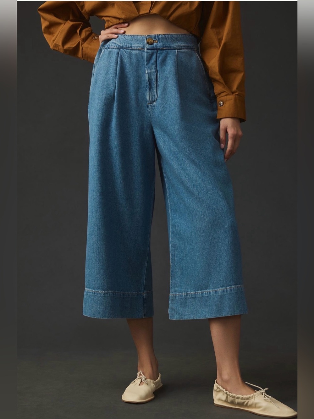 Anthropologie Pilcro High-Rise Pleated Culottes
Denim
Crop
Wide Leg
Pants
$138